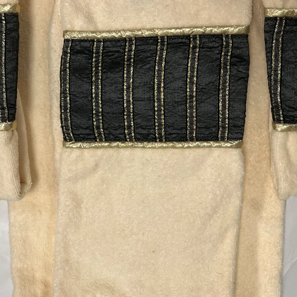 J. Abouchar towels set bath hand gold black fingertip vintage 80s New vintage